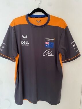 McLaren Men’s Grey and Orange Team Jersey size XL